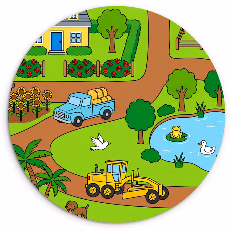 Muurcirkel - Platteland - Dieren - Cartoon — 1