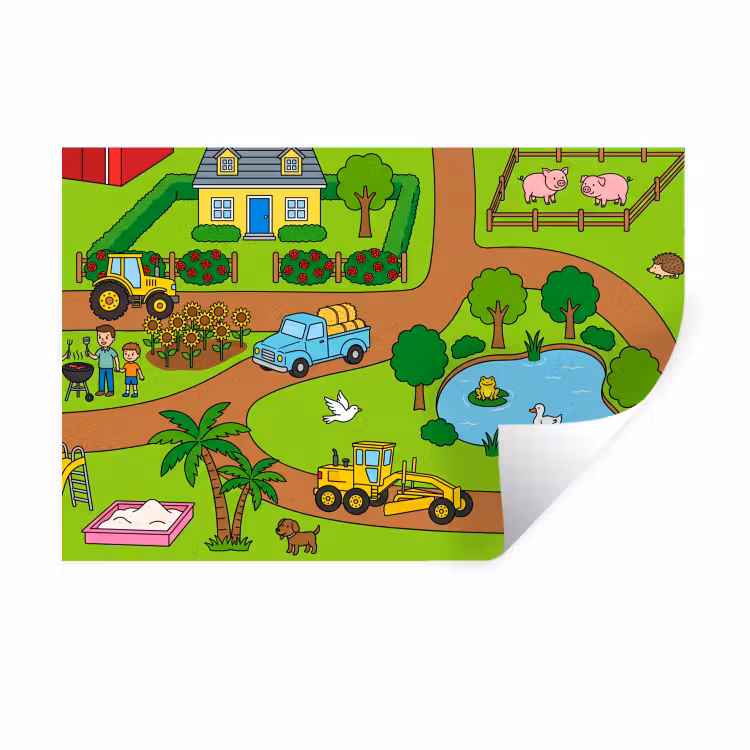Muursticker - Platteland - Dieren - Cartoon — 1