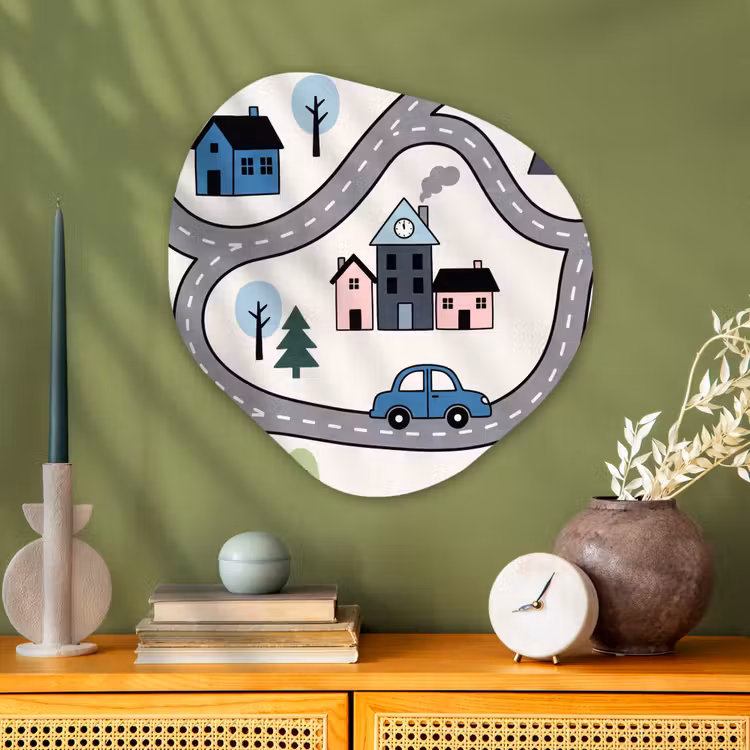 Organisch schilderij aluminium - Kaart - Stad - Kindvriendelijk — 2
