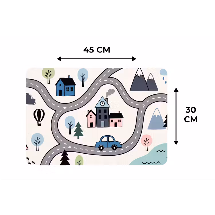 Placemat - 6 stuks - Kaart - Stad - Kindvriendelijk — 3