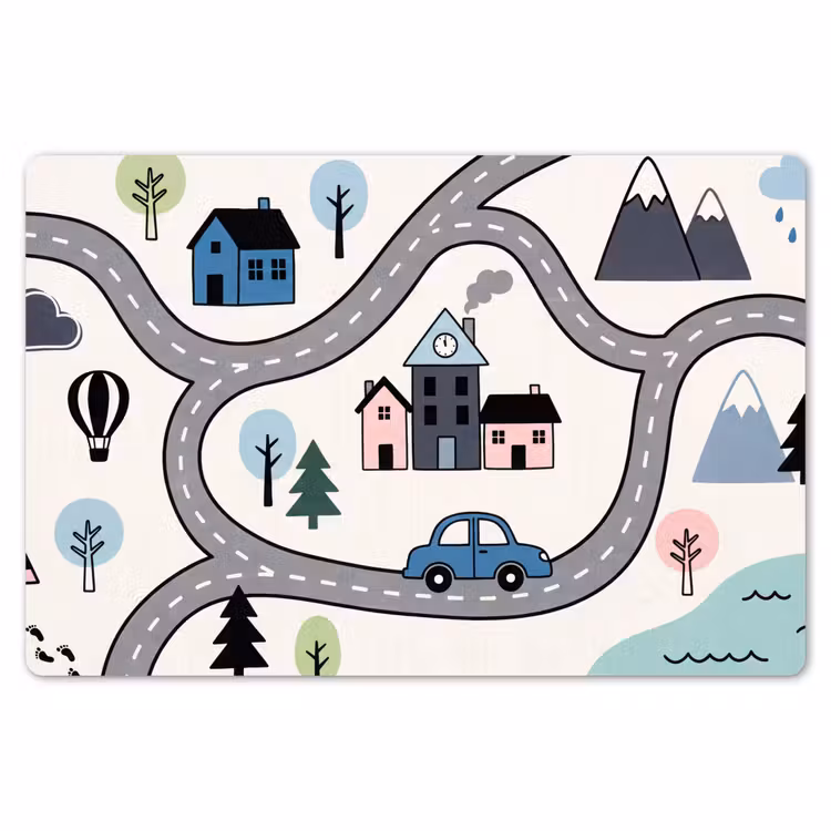 Placemat - 6 stuks - Kaart - Stad - Kindvriendelijk — 7