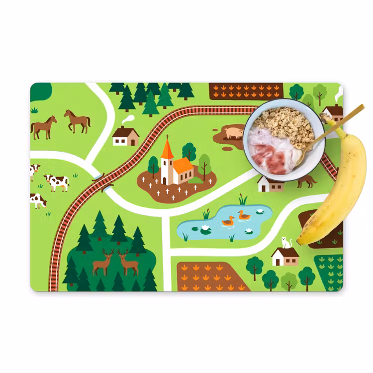 Placemat - 6 stuks - Platteland - Dieren - Illustratie — 1