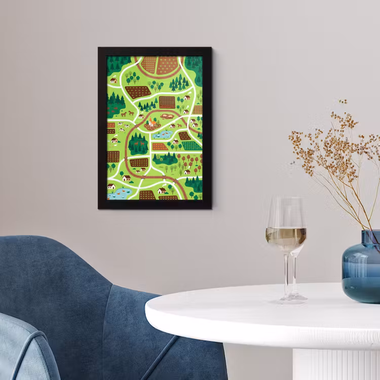 Poster met lijst - Platteland - Dieren - Illustratie — 2