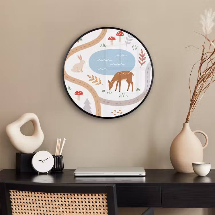 Ronde fotolijst - Dieren - Bos - Illustratie — 3