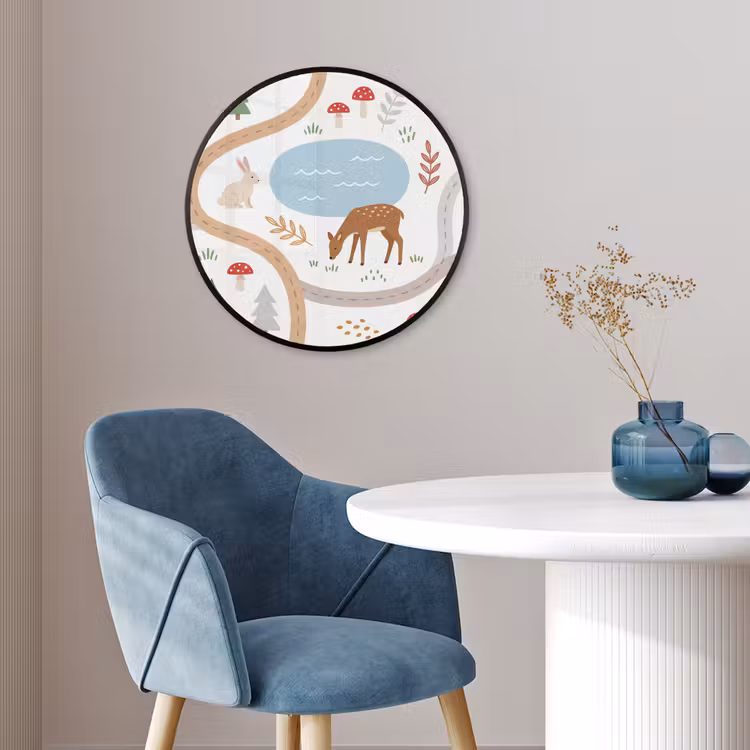Ronde fotolijst - Dieren - Bos - Illustratie — 4