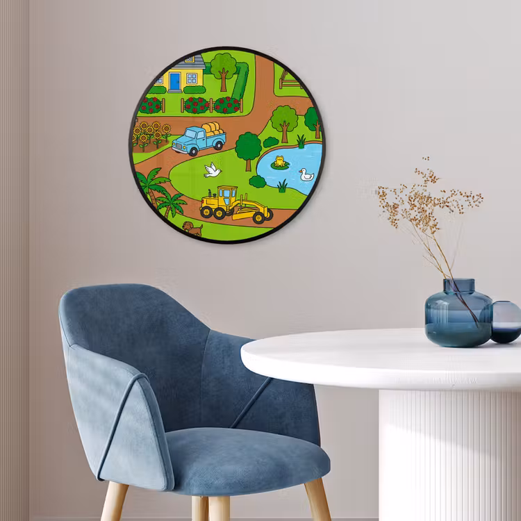 Ronde fotolijst - Platteland - Dieren - Cartoon — 4