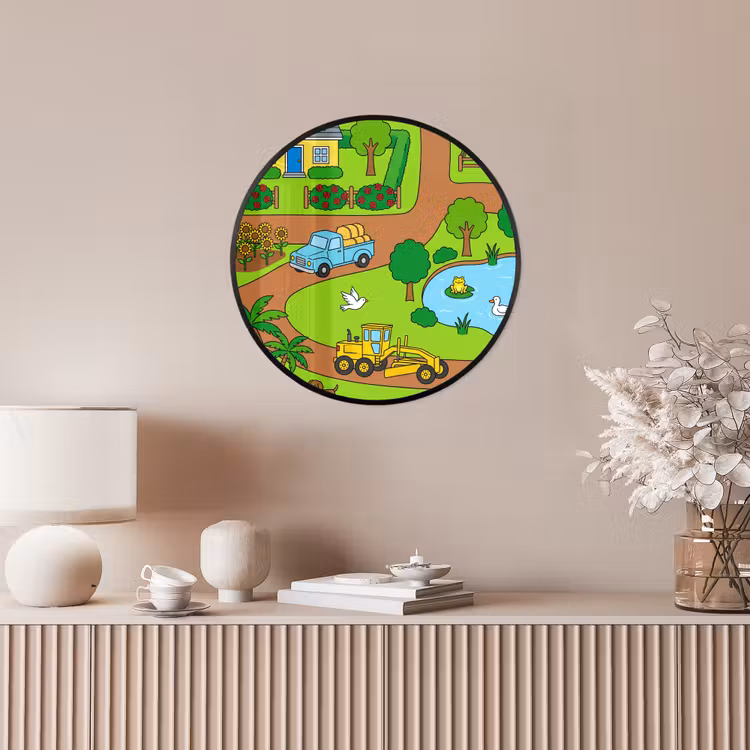 Ronde fotolijst - Platteland - Dieren - Cartoon — 5