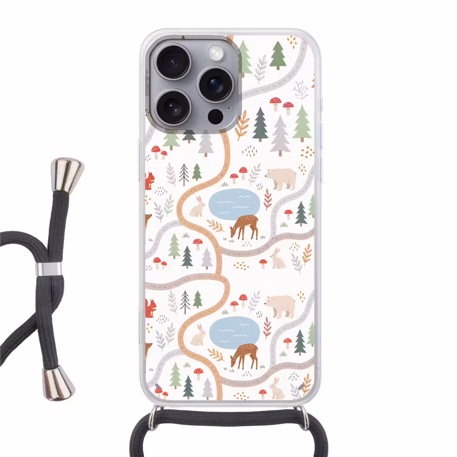 Telefoonhoesje met koord - Dieren - Bos - Illustratie — 1