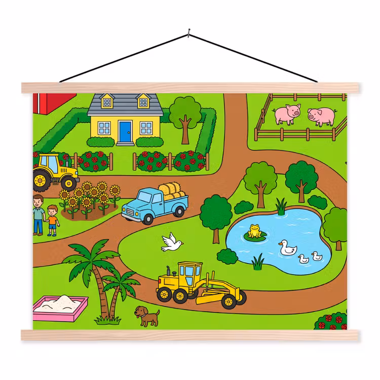 Schoolplaat - Platteland - Dieren - Cartoon — 1