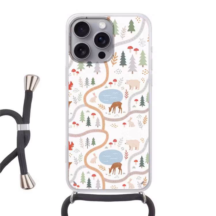 Telefoonhoesje met koord - Dieren - Bos - Illustratie — 1