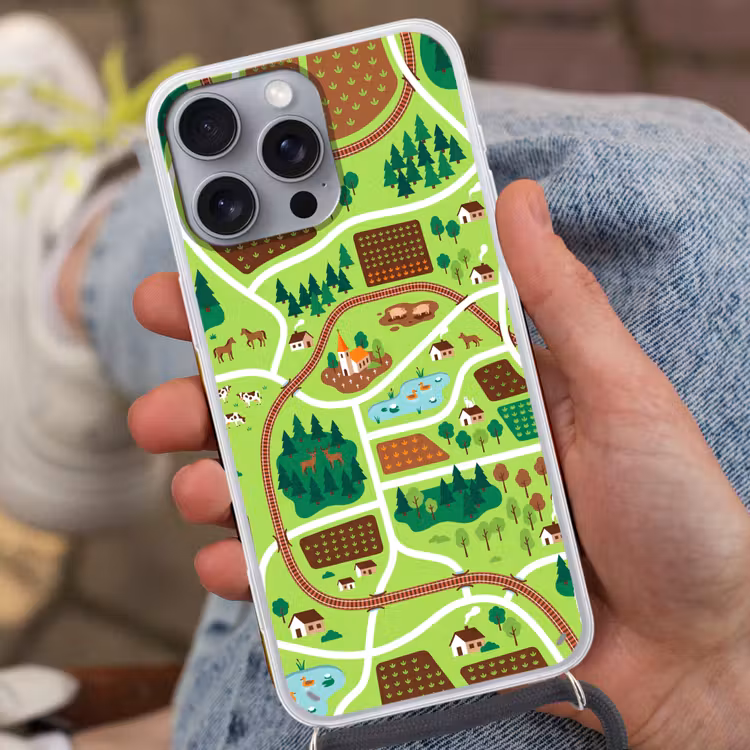 Telefoonhoesje met koord - Platteland - Dieren - Illustratie — 2