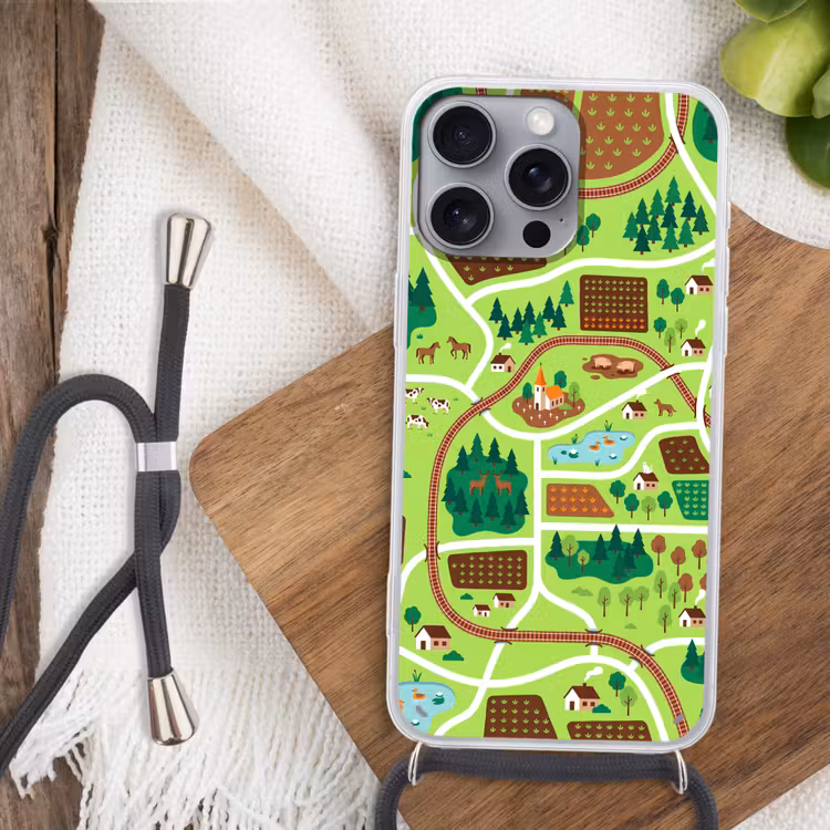 Telefoonhoesje met koord - Platteland - Dieren - Illustratie — 3