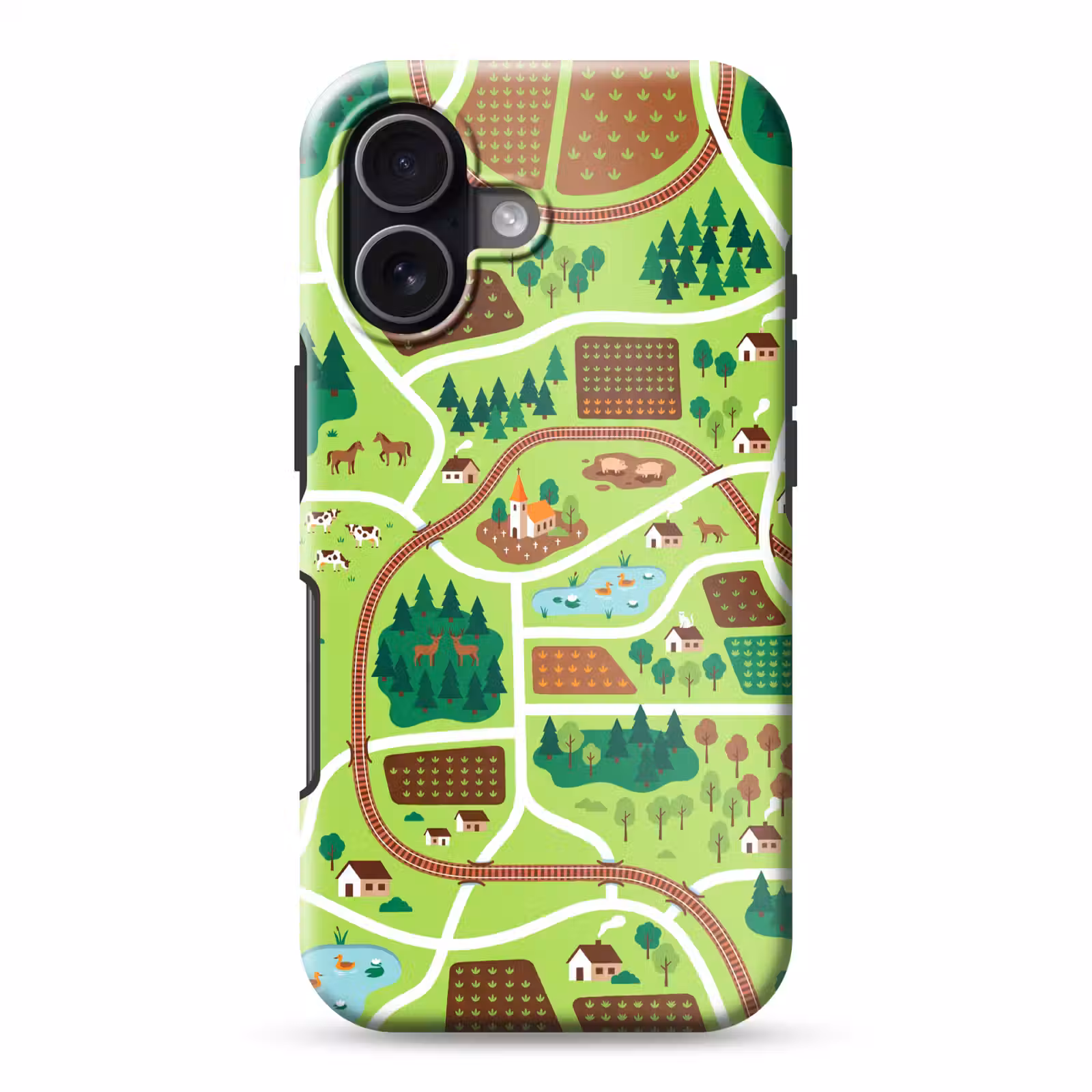 Telefoonhoesje Toughcase - Platteland - Dieren - Illustratie — 1