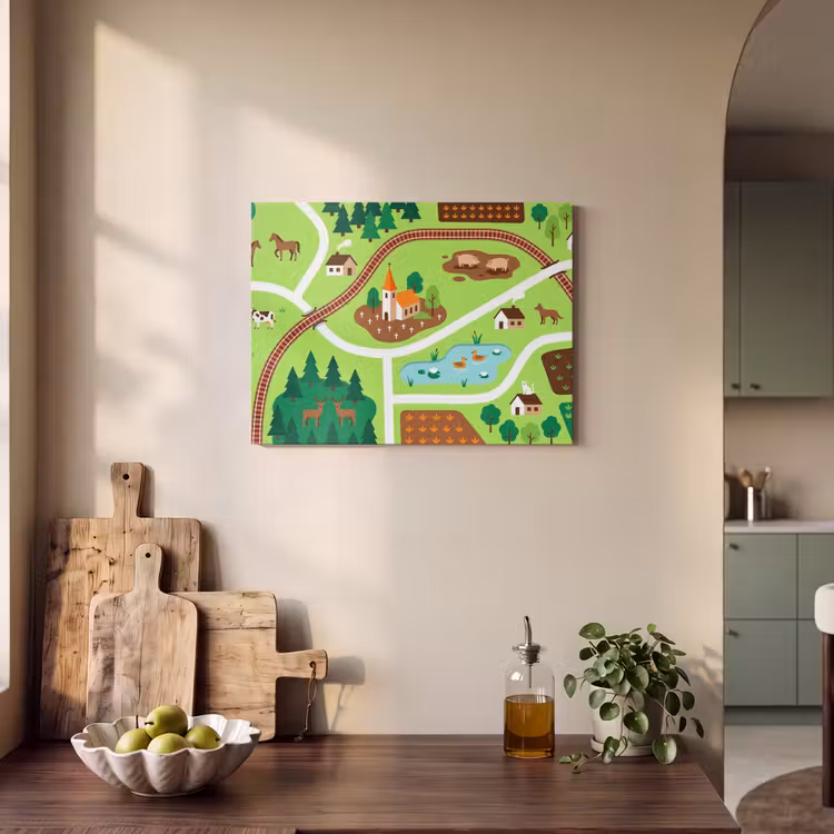 Akoestisch schilderij - Platteland - Dieren - Illustratie — 3