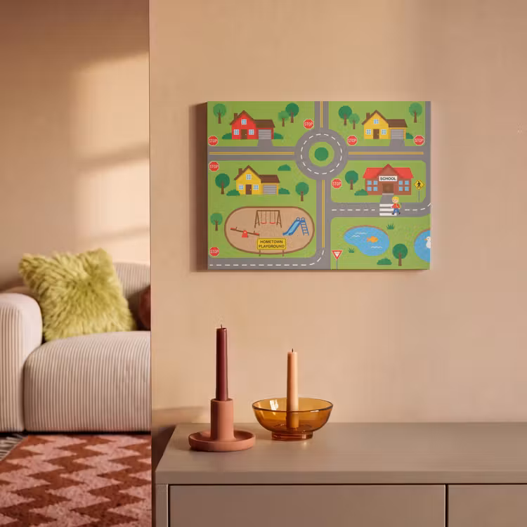 Akoestisch schilderij - Stad - Wegen - Cartoon — 2
