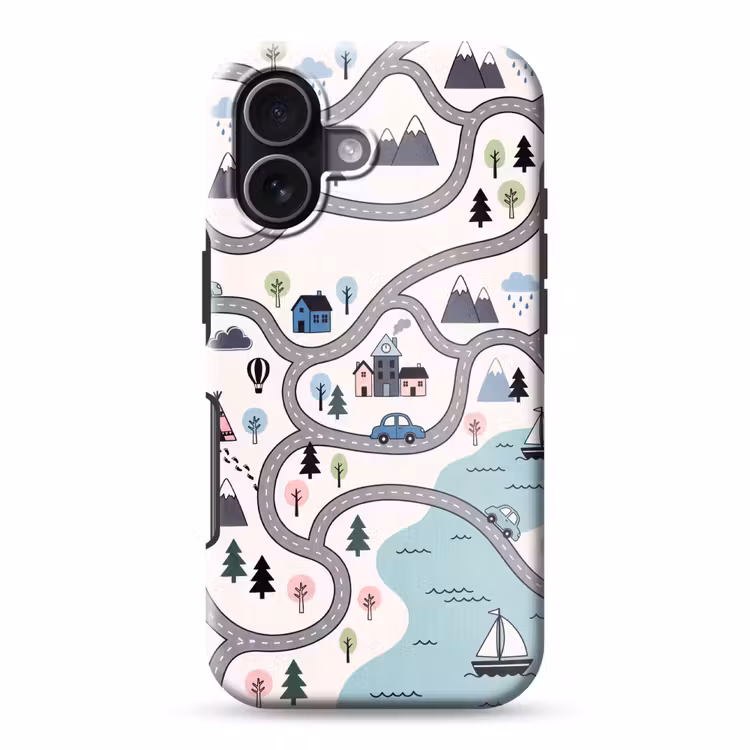 Telefoonhoesje Toughcase - Kaart - Stad - Kindvriendelijk — 1