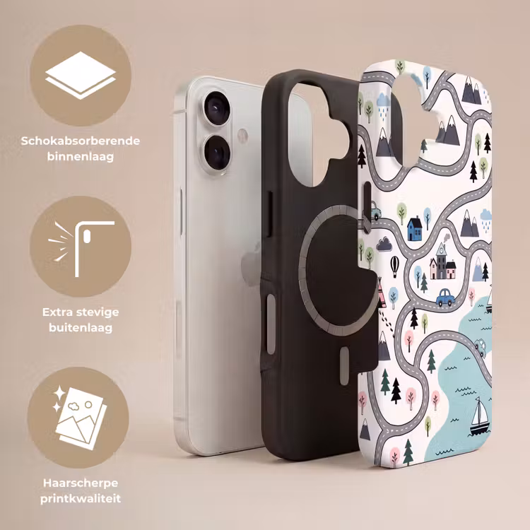 Telefoonhoesje Toughcase - Kaart - Stad - Kindvriendelijk — 3