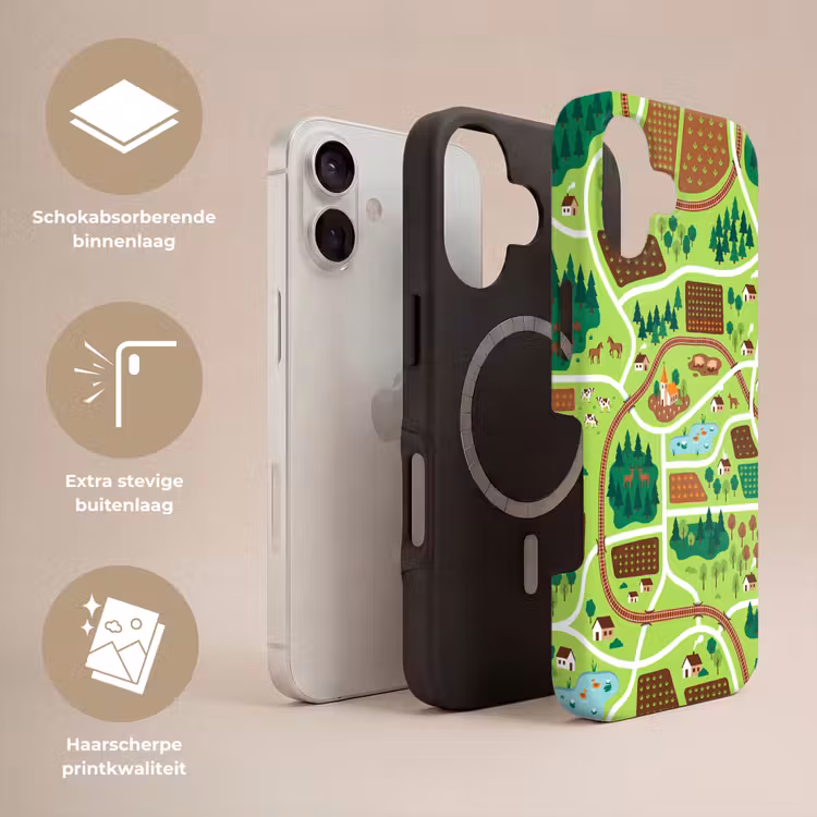 Telefoonhoesje Toughcase - Platteland - Dieren - Illustratie — 3