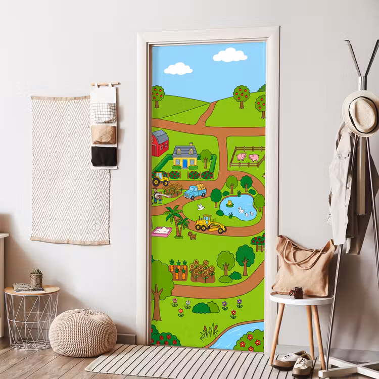 Deursticker - Platteland - Dieren - Cartoon — 8
