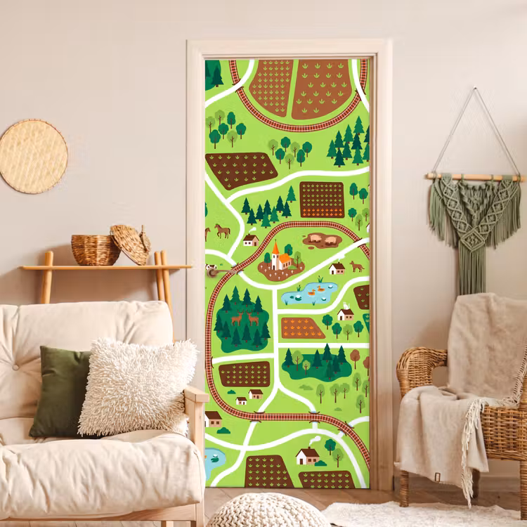 Deursticker - Platteland - Dieren - Illustratie — 4