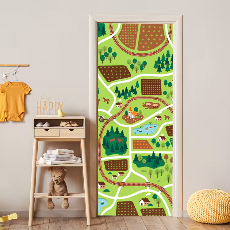Deursticker - Platteland - Dieren - Illustratie — 6