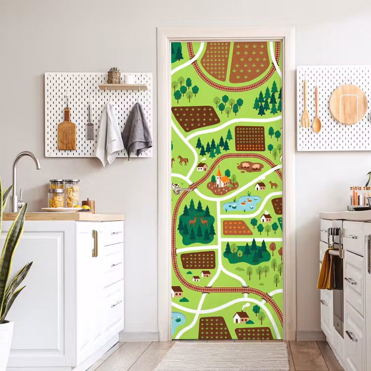 Deursticker - Platteland - Dieren - Illustratie — 7