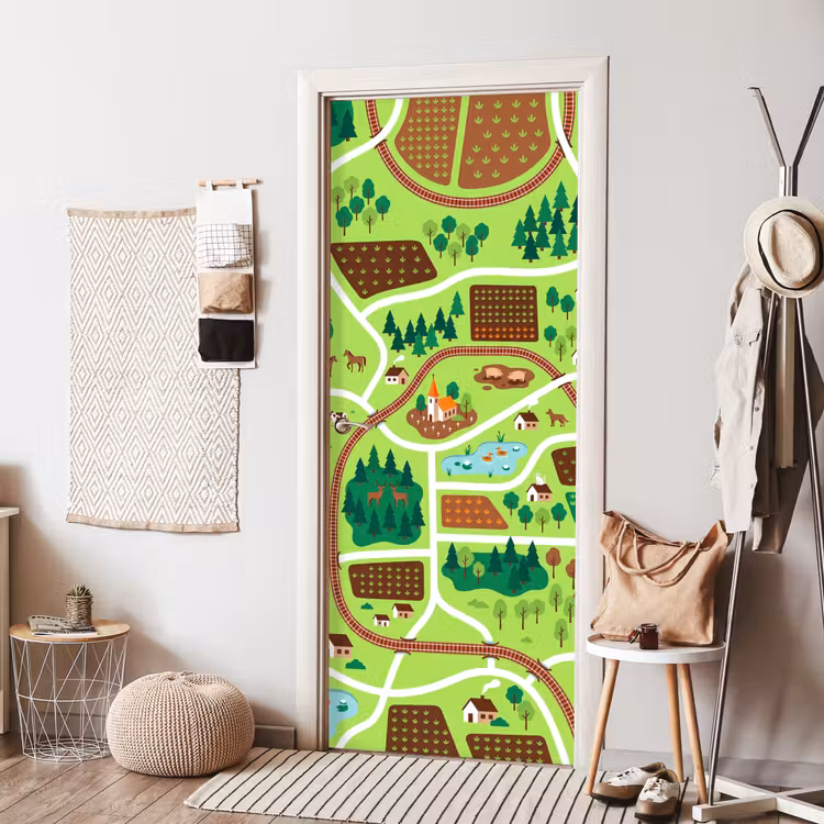 Deursticker - Platteland - Dieren - Illustratie — 8