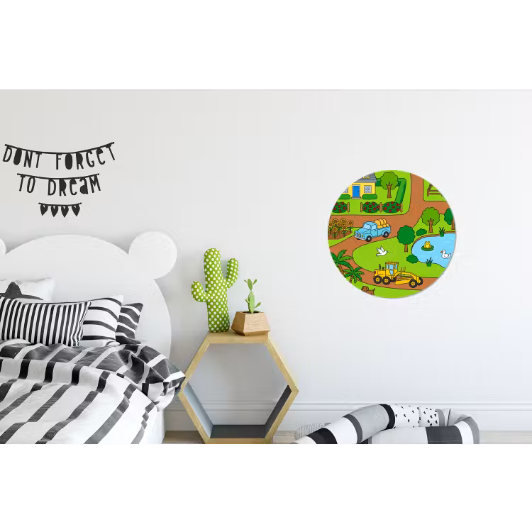 Muurcirkel aluminium - Platteland - Dieren - Cartoon — 5