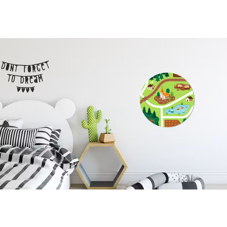 Muurcirkel aluminium - Platteland - Dieren - Illustratie — 5