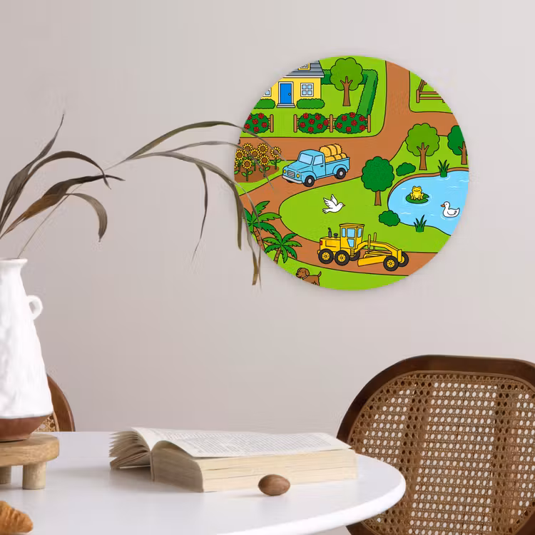 Muurcirkel glas - Platteland - Dieren - Cartoon — 4
