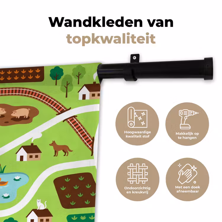 Wandkleed - Platteland - Dieren - Illustratie — 3