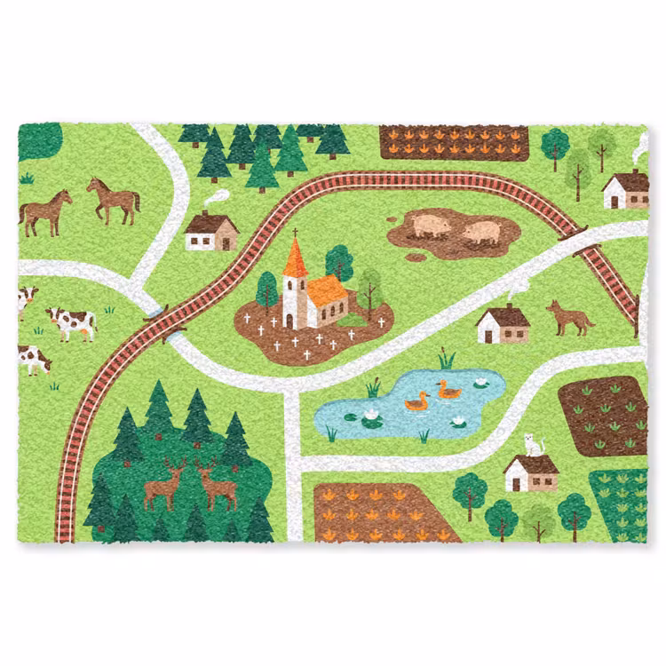 Vloerkleed - Platteland - Dieren - Illustratie — 1