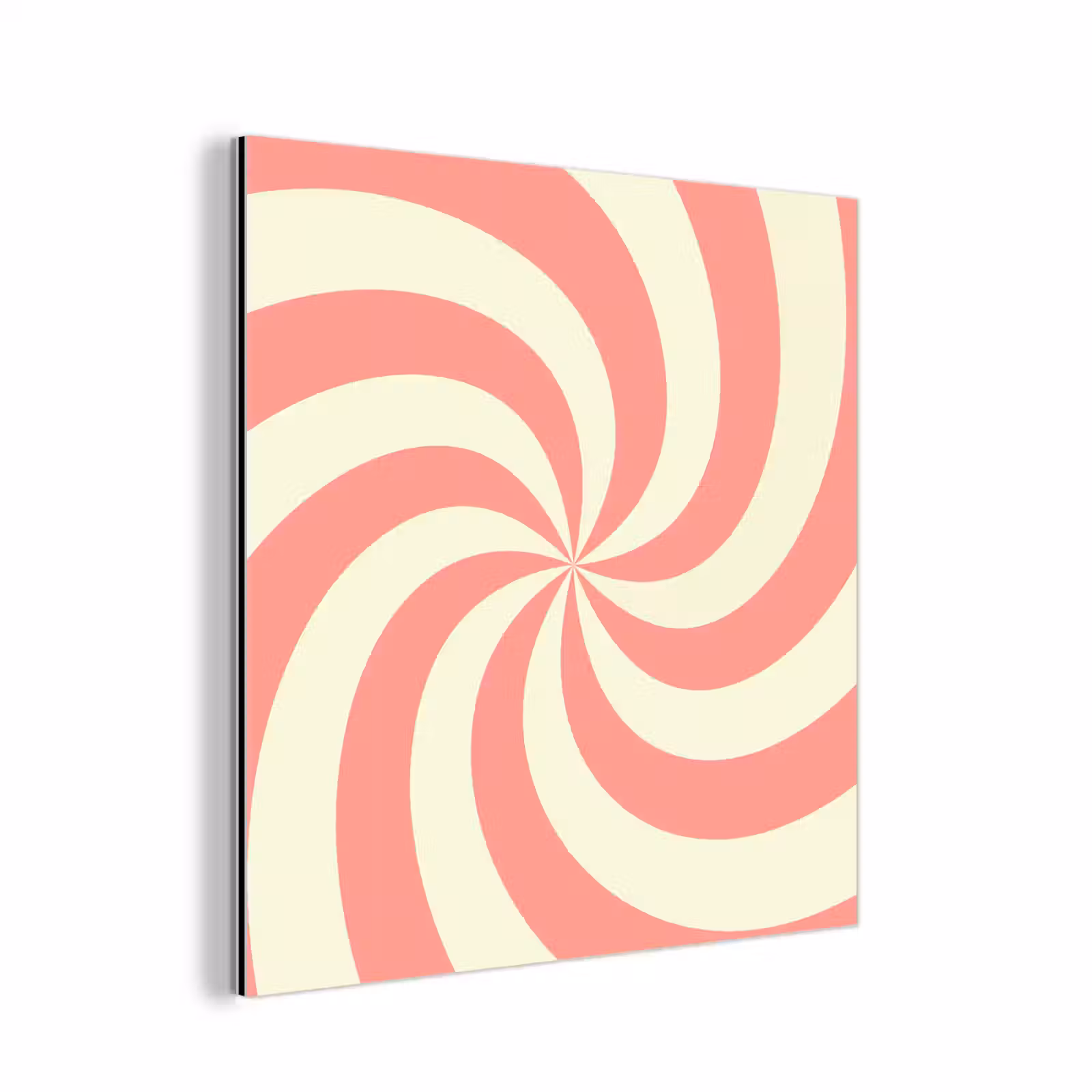 Aluminium schilderij - Spiraal - Patroon - Abstract - Roze - Beige — 1
