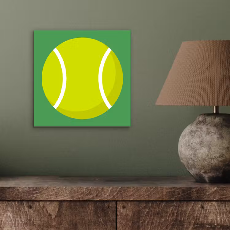 Aluminium schilderij - Bal - Geel - Sport - Groen - Illustratie — 3