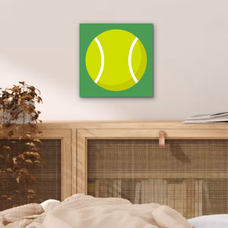 Aluminium schilderij - Bal - Geel - Sport - Groen - Illustratie — 4