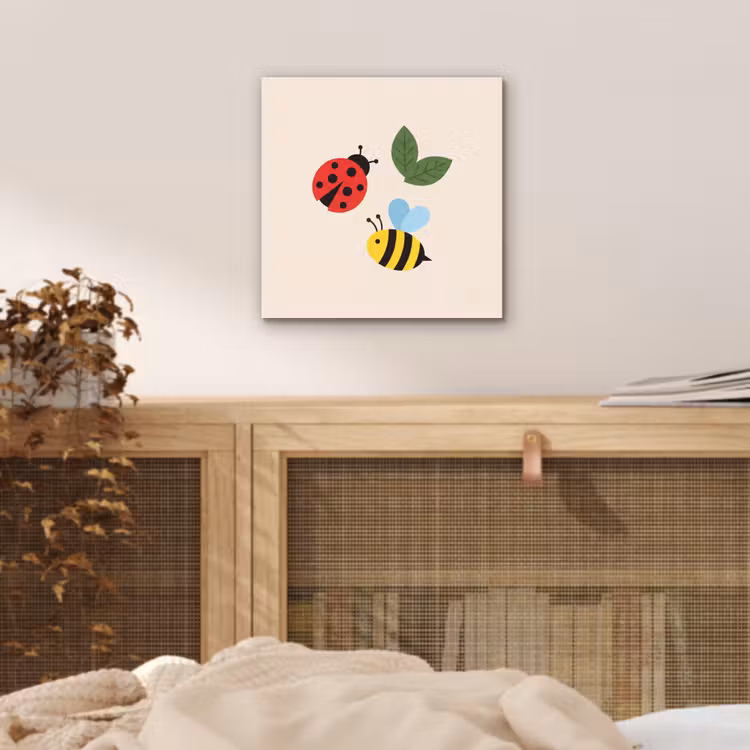 Aluminium schilderij - Insect - Blad - Natuur - Speels - Illustratie — 4