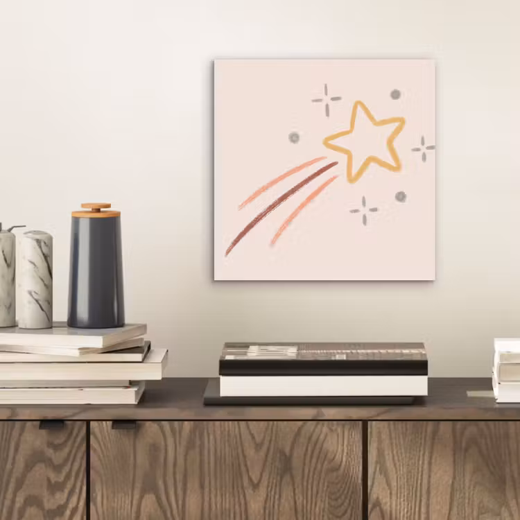 Aluminium schilderij - Ster - Vallend - Illustratie - Pastel — 2