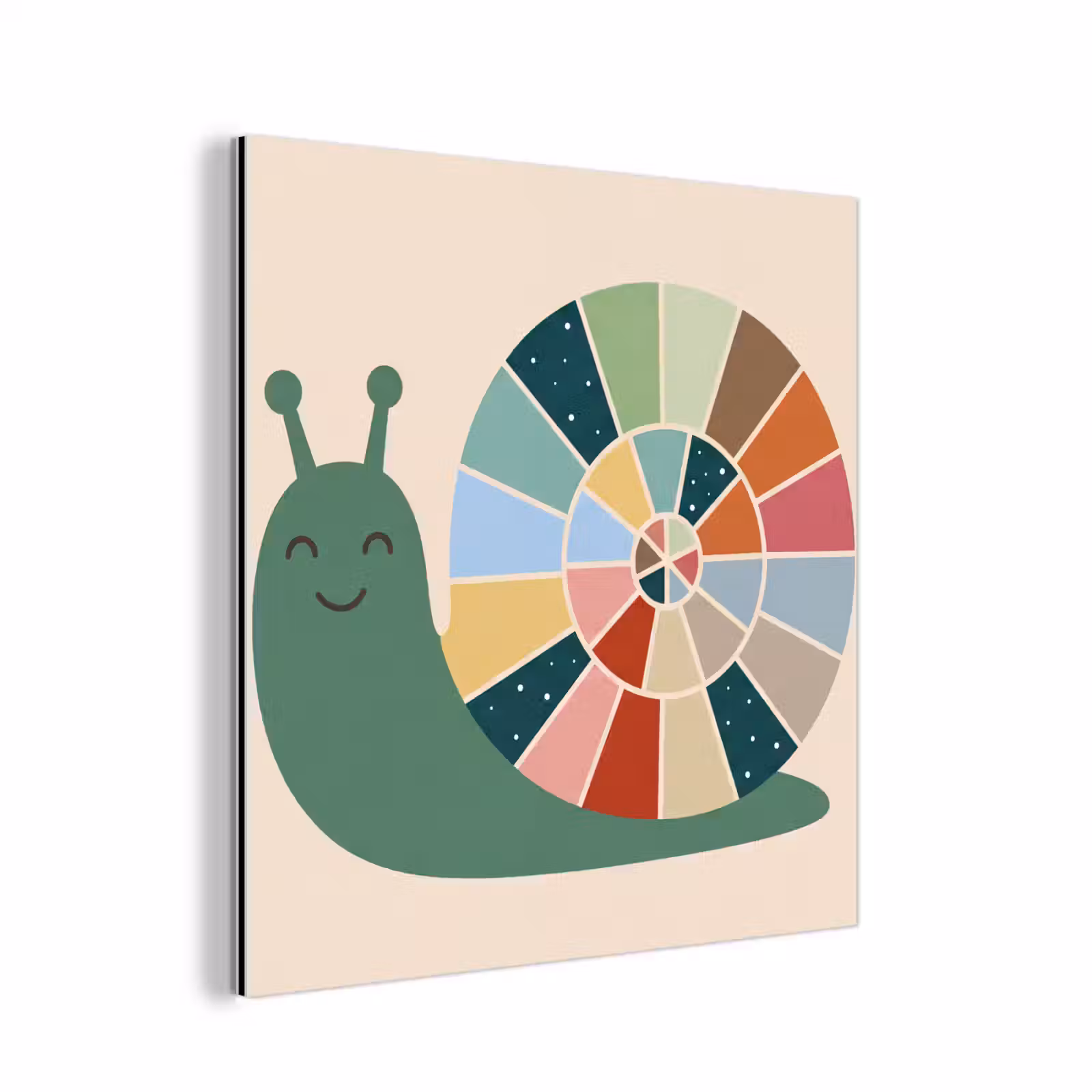 Aluminium schilderij - Dieren - Slak - Kleurrijk - Illustratie — 1
