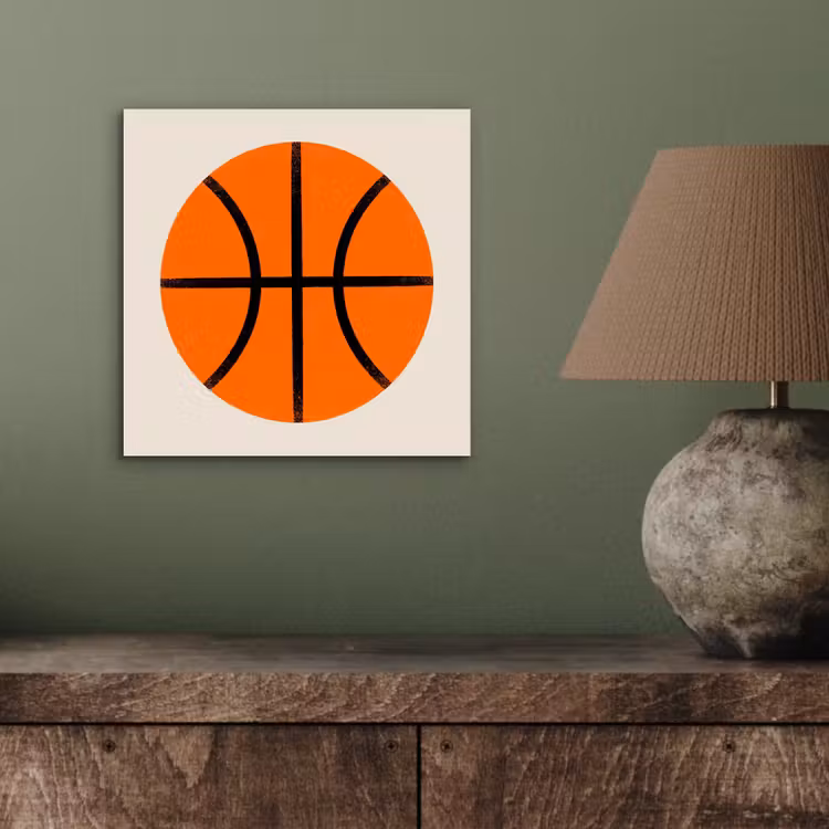 Aluminium schilderij - Basketbal - Bal - Sport - Illustratie - Oranje — 3