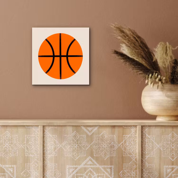 Aluminium schilderij - Basketbal - Bal - Sport - Illustratie - Oranje — 5