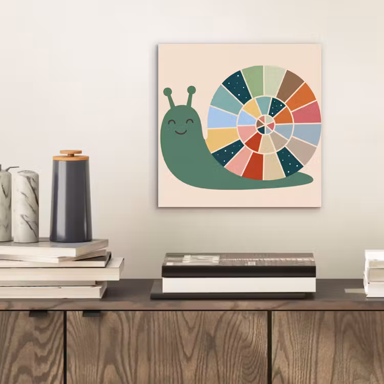 Aluminium schilderij - Dieren - Slak - Kleurrijk - Illustratie — 2