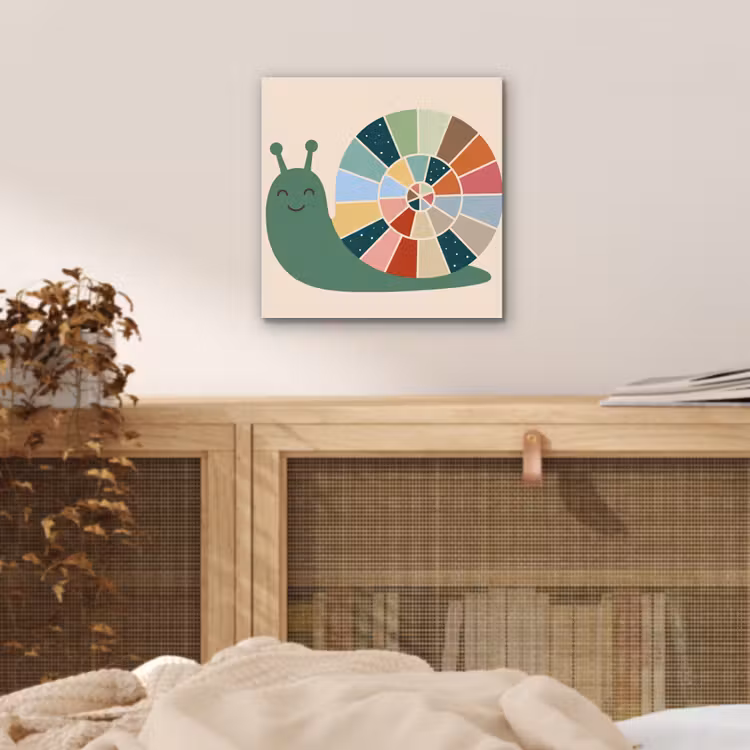 Aluminium schilderij - Dieren - Slak - Kleurrijk - Illustratie — 4