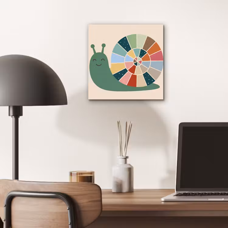 Aluminium schilderij - Dieren - Slak - Kleurrijk - Illustratie — 6