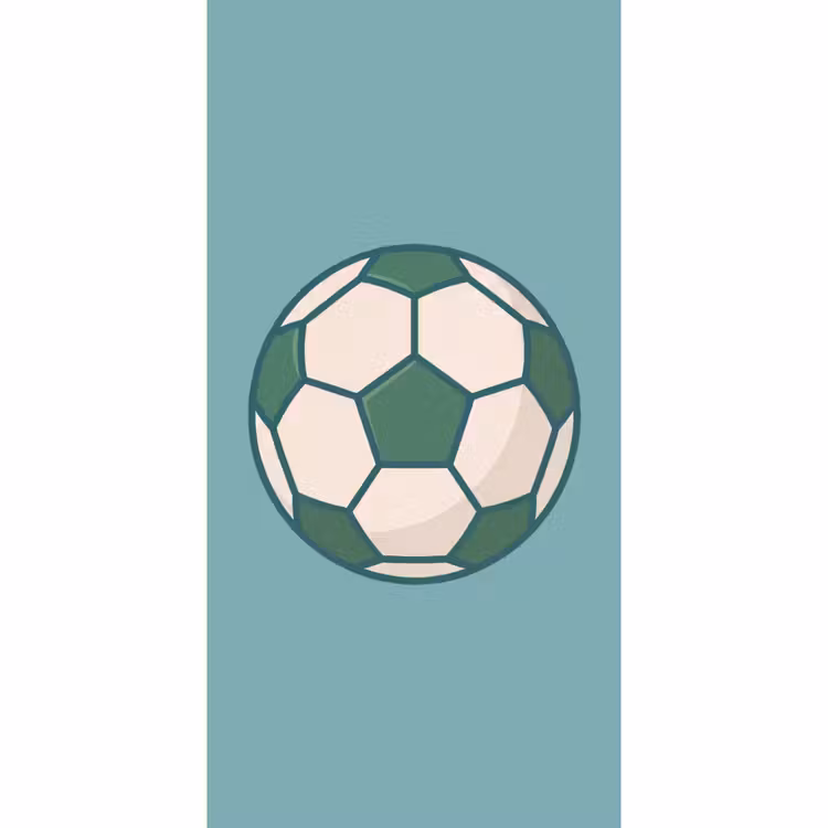 Behang - Voetbal - Geometrisch - Sport - Illustratie - Blauwgroen — 2