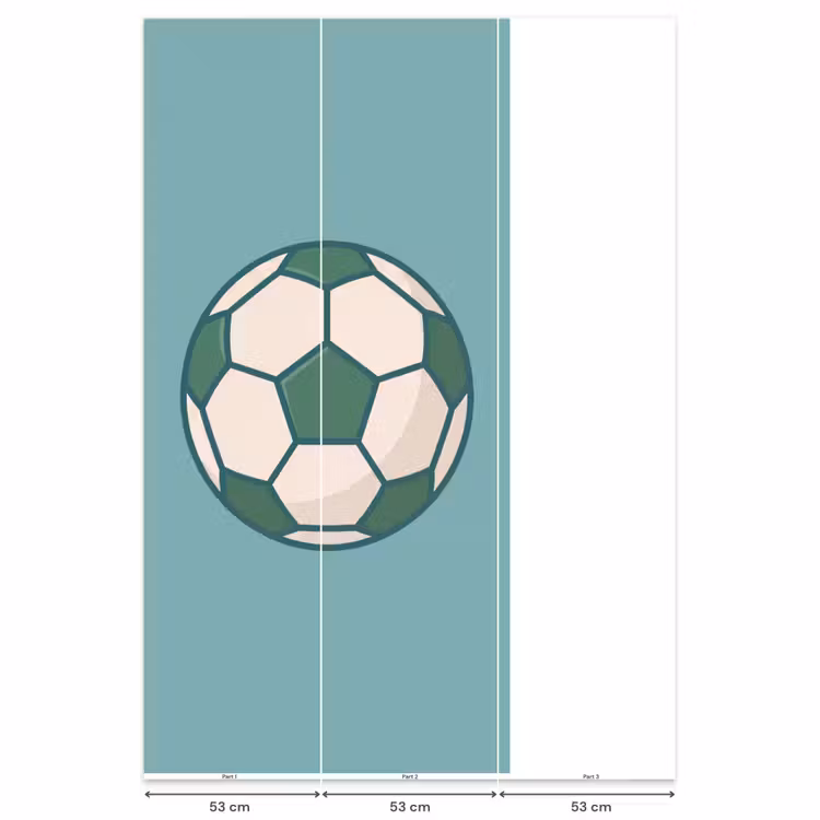 Behang - Voetbal - Geometrisch - Sport - Illustratie - Blauwgroen — 6
