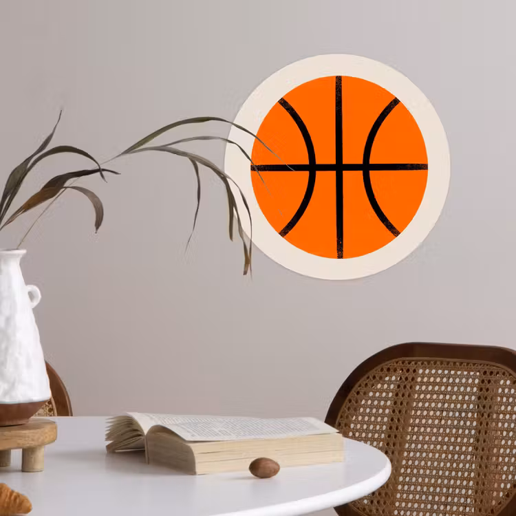 Behangcirkel - Basketbal - Bal - Sport - Illustratie - Oranje — 4