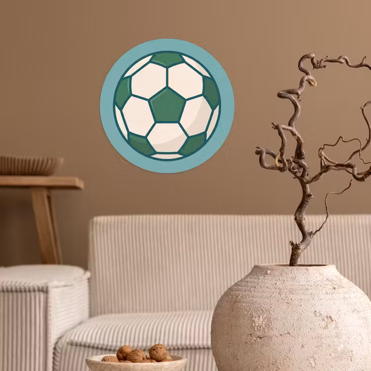 Behangcirkel - Voetbal - Geometrisch - Sport - Illustratie - Blauwgroen — 2