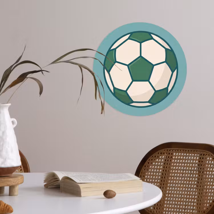 Behangcirkel - Voetbal - Geometrisch - Sport - Illustratie - Blauwgroen — 4
