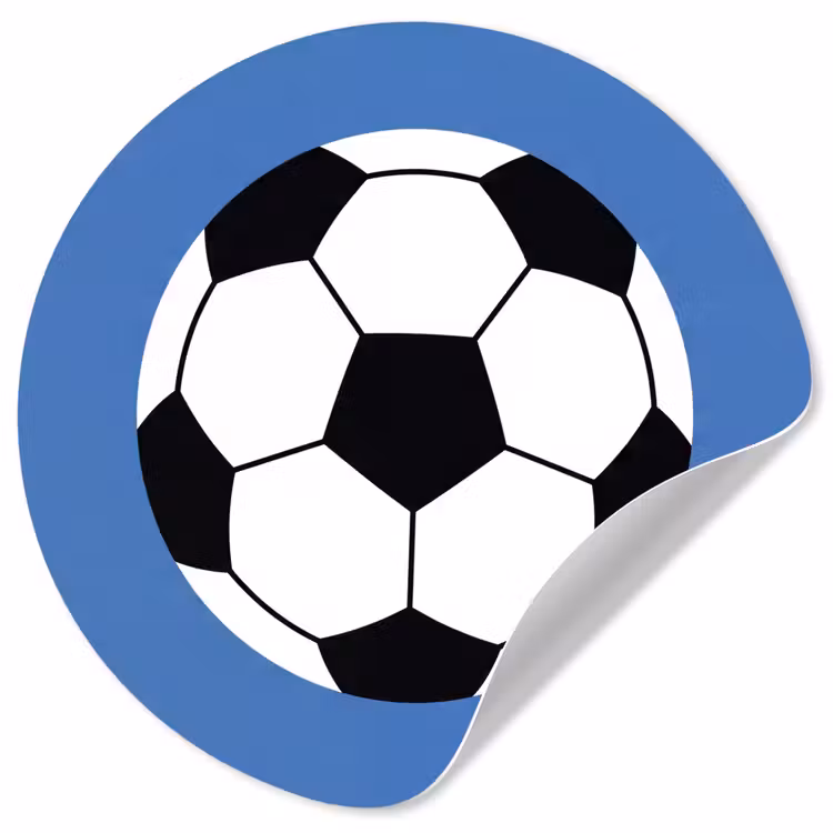 Behangcirkel - Voetbal - Zwart-wit - Sport - Illustratie - Blauw — 1