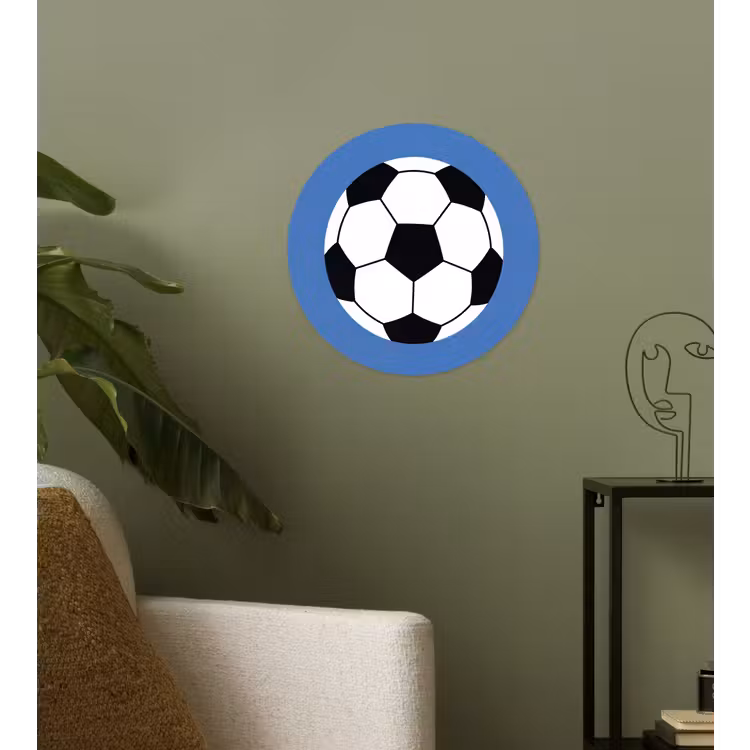 Behangcirkel - Voetbal - Zwart-wit - Sport - Illustratie - Blauw — 3